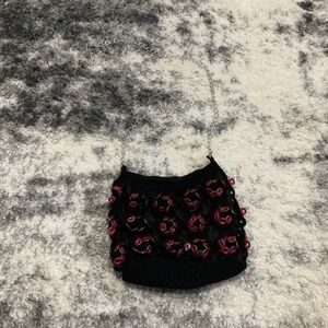 HAND MADE knit black purse made with aluminum pop‎ tabs